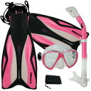 シュノーケリング マリンスポーツ Promate Deluxe Snorkeling Gear Scuba Diving Fins Mask Dry Snork...