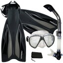 シュノーケリング マリンスポーツ Promate Deluxe Snorkeling Gear Scuba Diving Fins Mask Dry Snork...