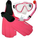 シュノーケリング マリンスポーツ PROMATE Junior Snorkeling Scuba Diving Purge Mask Dry Snorkel Full Foot Fins Set for Kids, Pink, XXS (Shoe: 1-3)シュノーケリング マリンスポーツ