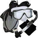 シュノーケリング マリンスポーツ PROMATE Snorkeling Scuba Dive Panoramic PURGE Mask Dry Snorkel ...