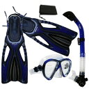 シュノーケリング マリンスポーツ Promate Snorkeling Scuba Dive Fins Mask Snorkel Set w/Mesh Bag,...