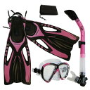 シュノーケリング マリンスポーツ Promate Snorkeling Scuba Dive Fins Mask Snorkel Set w/Mesh Bag,...