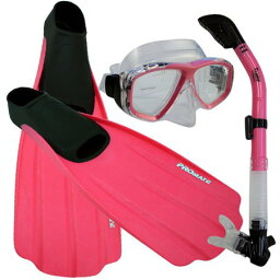 シュノーケリング マリンスポーツ Promate Snorkeling Full Foot Fins Mask Dry Snorkel Gear Set, Pink, 5-7 Mens, 6-8 WMNSシュノーケリング マリンスポーツ