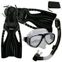 シュノーケリング マリンスポーツ Promate Snorkeling Scuba Diving Mask Snorkel Fins Gear Set w/Me...