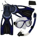 シュノーケリング マリンスポーツ Promate Snorkeling Scuba Diving Mask Snorkel Fins Gear Set w/Me...