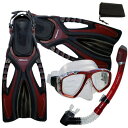 シュノーケリング マリンスポーツ Promate Snorkeling Scuba Diving Mask Snorkel Fins Gear Set w/Me...
