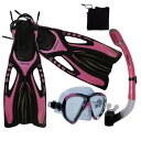 シュノーケリング マリンスポーツ Promate Snorkeling Scuba Diving Snorkel Mask Fins Gear Set, Pin...