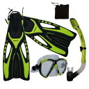 シュノーケリング マリンスポーツ Promate Snorkeling Scuba Diving Snorkel Mask Fins Gear Set, Yel...