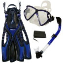 シュノーケリング マリンスポーツ PROMATE Snorkeling Fins Matrix Mask Dry Snorkel Set, Blue, S/Mシ...