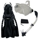 シュノーケリング マリンスポーツ Promate Snorkeling Fins Matrix Mask Dry Snorkel Set w/Mesh Bag,...
