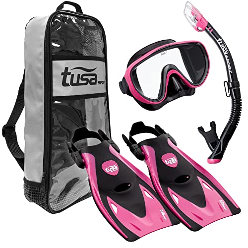 Ρ ޥ󥹥ݡ UP-1521QB-HP-M TUSA Sport Adult Serene Mask, Dry Snorkel, and Fin Travel Set, Black/Hot Pink, Medium, UP-1521QB-HP-MΡ ޥ󥹥ݡ UP-1521QB-HP-M