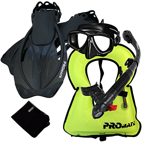 シュノーケリング マリンスポーツ 859001-ABk-MLXL, Snorkeling Vest Purge Mask Dry Snorkel Fins Mesh Bag Setシュノーケリング マリンスポーツ