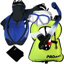 シュノーケリング マリンスポーツ 859001-t.Blue-SMSnorkeling Vest Purge Mask Dry Snorkel Fins Mes...