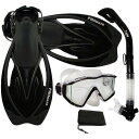 シュノーケリング マリンスポーツ Promate Snorkeling Panoramic Mask Dry Snorkel Scuba Dive Fins S...