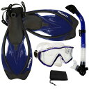シュノーケリング マリンスポーツ Promate Snorkeling Panoramic Mask Dry Snorkel Scuba Dive Fins S...