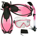 シュノーケリング マリンスポーツ Promate Snorkeling Panoramic Mask Dry Snorkel Scuba Dive Fins S...