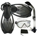 シュノーケリング マリンスポーツ Promate Snorkeling Panoramic Mask Dry Snorkel Scuba Dive Fins S...
