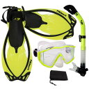 シュノーケリング マリンスポーツ Promate Snorkeling Panoramic Mask Dry Snorkel Scuba Dive Fins S...