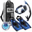 Ρ ޥ󥹥ݡ UP-3521QB-MB-M TUSA Sport Adult Visio Tri-Ex Mask, Dry Snorkel, and Fins Travel Set, Black/Metallic Blue, Medium (UP-3521QB-MB-M)Ρ ޥ󥹥ݡ UP-3521QB-MB-M