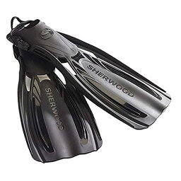 シュノーケリング マリンスポーツ FN710BK Sherwood Scuba Elite Open Heel Scuba Fin, Black, Smallシュノーケリング マリンスポーツ FN710BK