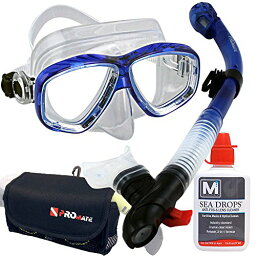 シュノーケリング マリンスポーツ Promate Snorkeling Set SeaDrops Anti-Fog Mask Snorkel Gear Bag Set- tBlueシュノーケリング マリンスポーツ