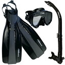 シュノーケリング マリンスポーツ PROMATE Scuba Diving Fins Snorkel Extra-Wide Scuba Mask Set, Al...