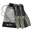 シュノーケリング マリンスポーツ Tilos Getaway Snorkeling Fins Open Heel Fins (Titanium, ML/XL (...