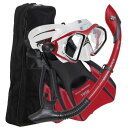 シュノーケリング マリンスポーツ LEPUSPTLSHI4941 U.S. Divers Admiral Premium Snorkeling Set - Silicone Mask, Trek Travel Fins, Dry Top Snorkel + Snorkeling Gear Bag, Red, Large (Men (10-13), Women (11.5-シュノーケリング マリンスポーツ LEPUSPTLSHI4941 2