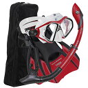 シュノーケリング マリンスポーツ LEPUSPTLSHI4941 U.S. Divers Admiral Premium Snorkeling Set - Silicone Mask, Trek Travel Fins, Dry Top Snorkel + Snorkeling Gear Bag, Red, Large (Men (10-13), Women (11.5-シュノーケリング マリンスポーツ LEPUSPTLSHI4941 1