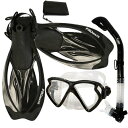 シュノーケリング マリンスポーツ Promate Snorkeling Matrix Mask Dry Snorkel Fins Mesh Bag Set, B...