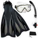 シュノーケリング マリンスポーツ Promate Deluxe Side-View Mask Semi-Dry Snorkel Snorkeling Fins ...