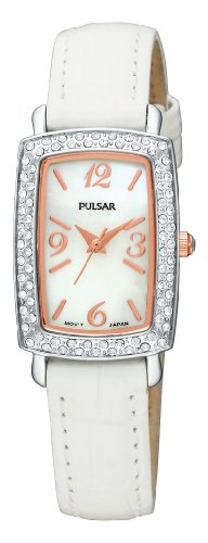 腕時計 パルサー SEIKO セイコー レディース PTC503 Pulsar Women's PTC503 Crystal Case White Leather Strap White Mother-of-Pear Dial Watch腕時計 パルサー SEIKO セイコー レディース PTC503