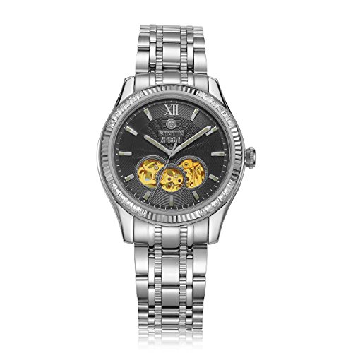 腕時計 ビンルン メンズ BL0048G-SSB-B BINLUN Men 039 s Automatic Mechanical Watch Silver Stainless Steel Waterproof Luminous Skeleton Wrist Watches for Men腕時計 ビンルン メンズ BL0048G-SSB-B