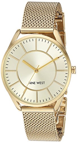 腕時計 ナインウェスト レディース NW/1922CHGB Nine West Women's NW/1922CHGB Gold-Tone Mesh Bracelet Watch腕時計 ナインウェスト レディース NW/1922CHGB