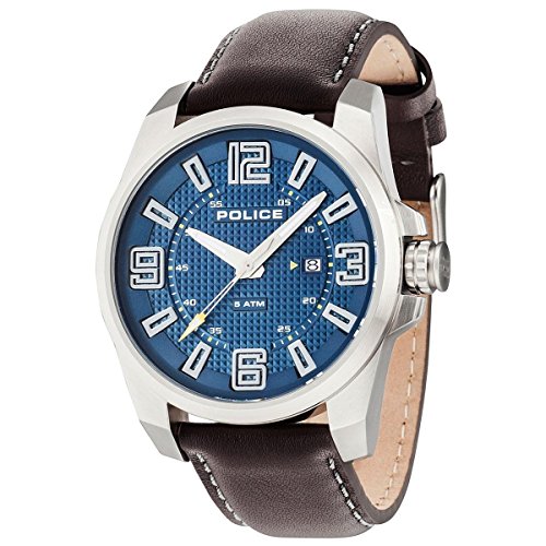 ポリス 腕時計（メンズ） 腕時計 ポリス メンズ 14762JS/03 Police 14762JS-03 Mens Focus Brown Leather Strap Watch腕時計 ポリス メンズ 14762JS/03