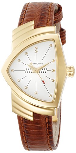 腕時計 ハミルトン レディース H24101511 【送料無料】H24101511 Hamilton Ventura Womens Watch Rose Gold PVD Case White Dial Brown Leather NEW腕時計 ハミルトン レディース H24101511