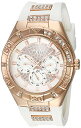 rv QX GUESS fB[X W0653L4 Guess W0653L4 Women's Luna Crystal White Dial Rose Gold Steel & White Silicone Strap Watchrv QX GUESS fB[X W0653L4