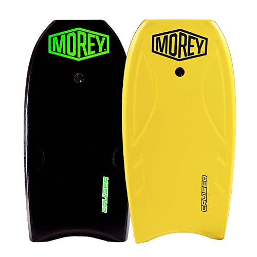 ボディボード マリンスポーツ Morey Cruiser 42.5" Bodyboard | High Performance Bodyboards for All Skill Levels | Full Size 42.5 | Phuzion Core | Coil Leash | Hdpe Slick | Deck Contours (2 Pack Bundle Black + Yellow)ボディボード マリンスポーツ