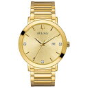 腕時計 ブローバ メンズ 97D115 Bulova Men's Modern Gold Tone Stainless Steel 3-Hand Calendar Date Quartz Watch, Black Dial with Diamonds Style: 97D115腕時計 ブローバ メンズ 97D115