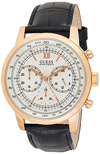 ゲス 腕時計 ゲス GUESS メンズ W0916G2 Guess Watches Men's Guess Men's Leather Black-Rose Gold Watch腕時計 ゲス GUESS メンズ W0916G2