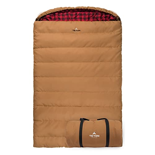 ȥɥ  ꡼ԥ󥰥Хå ꥫ 1167 TETON Sports Canvas Mammoth Queen-Size Double Sleeping Bag; Warm and Comfortable for Family Camping , Brown Canvas, 94