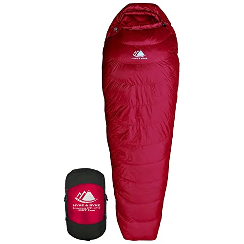 ȥɥ  ꡼ԥ󥰥Хå ꥫ Hyke & Byke Snowmass 0F Cold Weather Mummy Hiking & Backpacking Sleeping Bag - Duck Down 650 FP 4 Season Sleeping Bags for Adults - Ultralight with Compȥɥ  ꡼ԥ󥰥Хå ꥫ