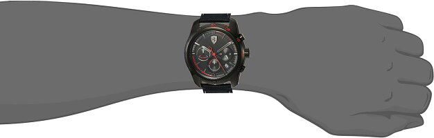 【当店1年保証】フェラーリFerrariMen's'PRIMATO'QuartzStainlessSteelandNylonCasualWatch,Color:Black(Model: