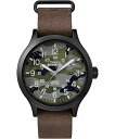 腕時計 タイメックス メンズ TW4B06600 Timex Men's TW4B06600 Expedition Scout 43 Brown/Camo Leather Strap Watch腕時計 タイメックス メンズ TW4B06600