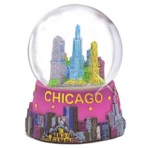 Ρ  ʪ ƥꥢ ǥ 904955 Chicago Snow Globe 65mm 3.5 Inch Purple Chicago Snow Globes from Chicago Souvenirs CollectionΡ  ʪ ƥꥢ ǥ 904955