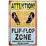 壁飾り インテリア タペストリー 壁掛けオブジェ 海外デザイン 34254 Flip Flop Zone Tin Sign | Vintage Home Beach House Decor | Ready to Hang | 16 x 10 Inch壁飾り インテリア タペストリー 壁掛けオブジェ 海外デザイン 34254