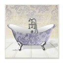 壁飾り インテリア タペストリー 壁掛けオブジェ 海外デザイン wrp-921 The Stupell Home Decor Collection Purple Damask Claw Foot Tub Bathroom Wall Plaque壁飾り インテリア タペストリー 壁掛けオブジェ 海外デザイン wrp-921