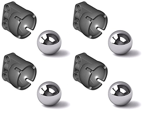 レゴ テクニックシリーズ LEGO Technic NEW 4 STEEL PIVOT BALL 4 STEERING JOINT SOCKET Caster chrome silver metal marble wheel 92911 99948レゴ テクニックシリーズ