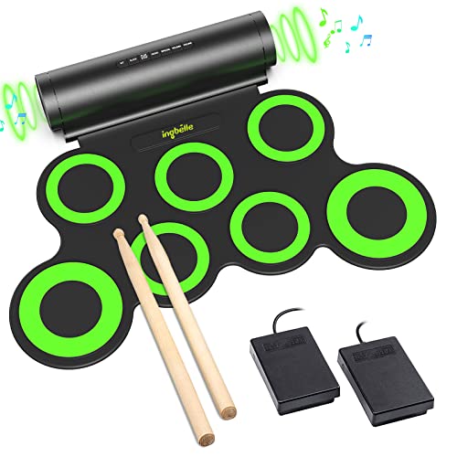 海外輸入ヘッドホン ヘッドフォン イヤホン 海外 輸入 RP-ED02-BG PAXCESS Electronic Drum Set, Roll Up Drum Practice Pad Midi Drum Kit with Headphone Jack Built-in Speaker Drum Pedals Drum Sti海外輸入ヘッドホン ヘッドフォン イヤホン 海外 輸入 RP-ED02-BG