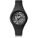 rv ACXEHb` fB[X 킢 001481 ICE-WATCH - Ice Love 2016 Black Doodle - Women's Wristwatch with Silicon Strap, Black/Black, Braceletrv ACXEHb` fB[X 킢 001481